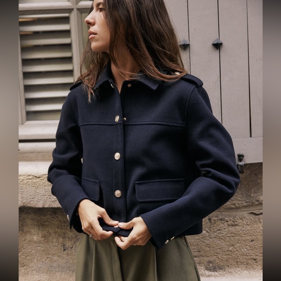 Zara Jackets & Blazers - Zara gold button soft touch jacket